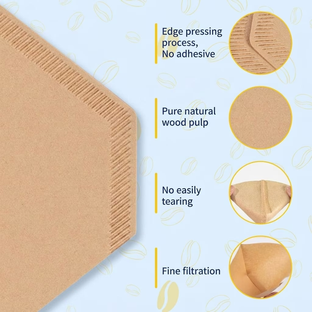 200 Pcs #4 Cone Coffee Filters 8-12 Cup, Unbleached Natural Paper Filters, Compatible with Ninja, Moccamaster, Pour Over & Drip Coffee Makers