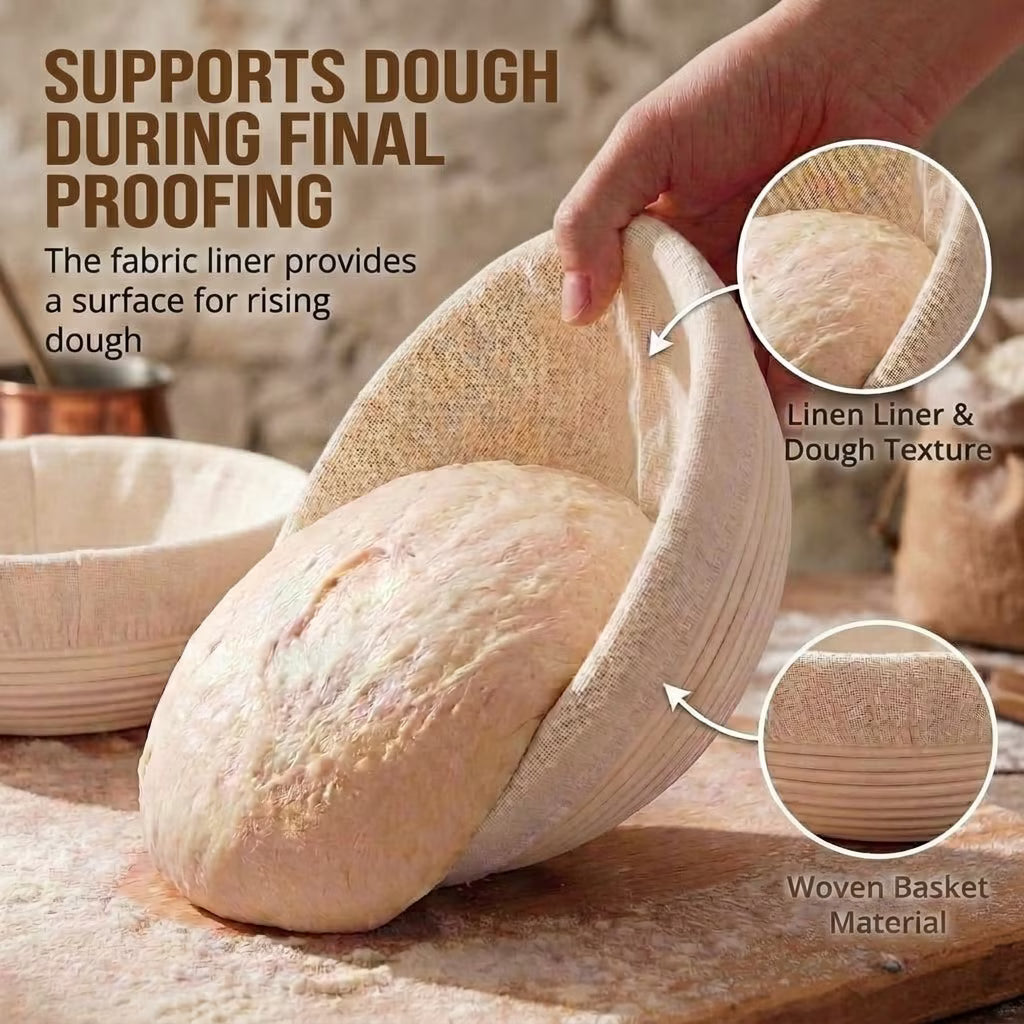 2 packs Bread Proofing Basket, 9×3.5 inch Bread Proofing Baskets, Sourdough Basket Proofing Basket for Dough Fermentation and Shaping