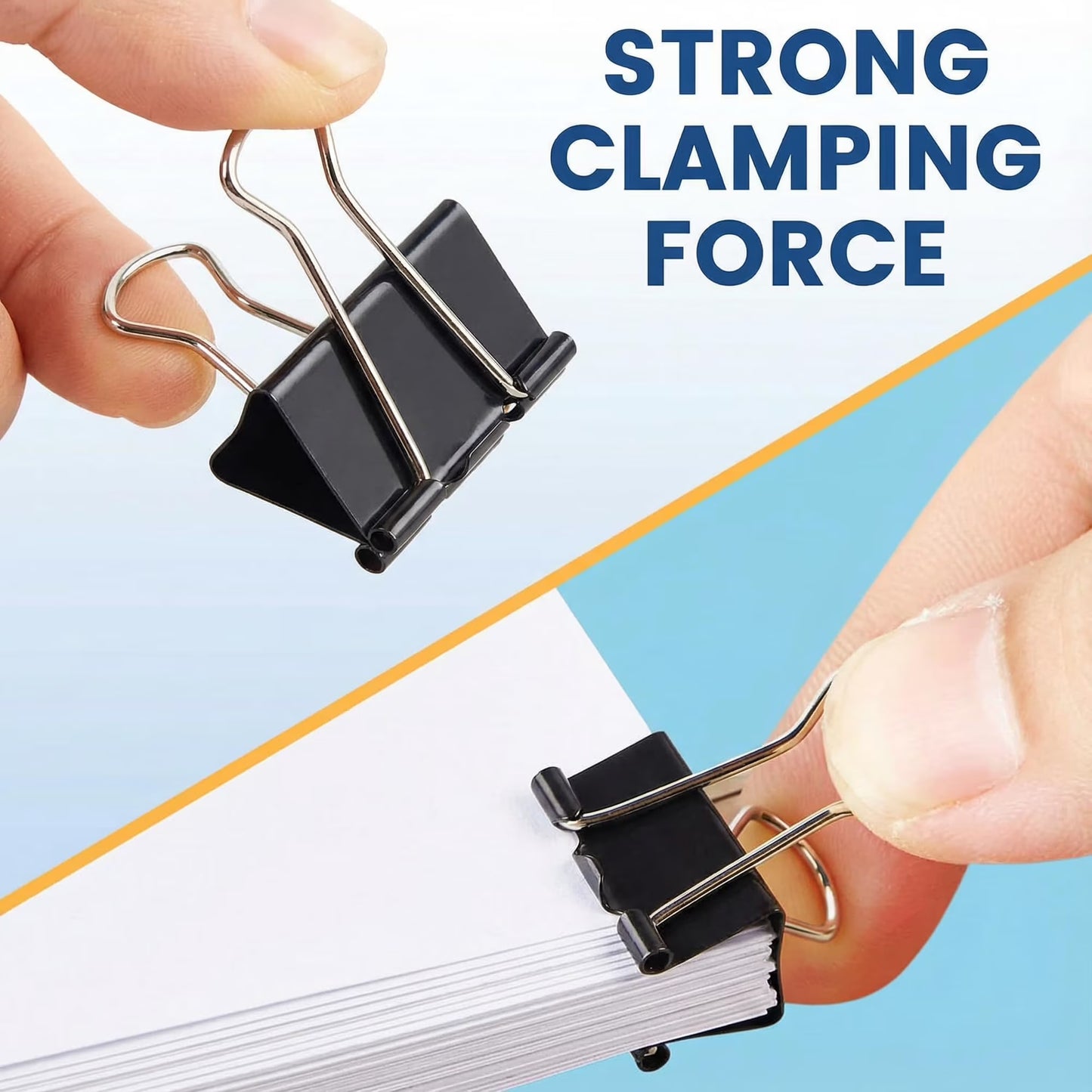 208-Pack Binder Clips, 6 Assorted Sizes Metal Paper Clips with Storage Boxes for Office & Home Organization