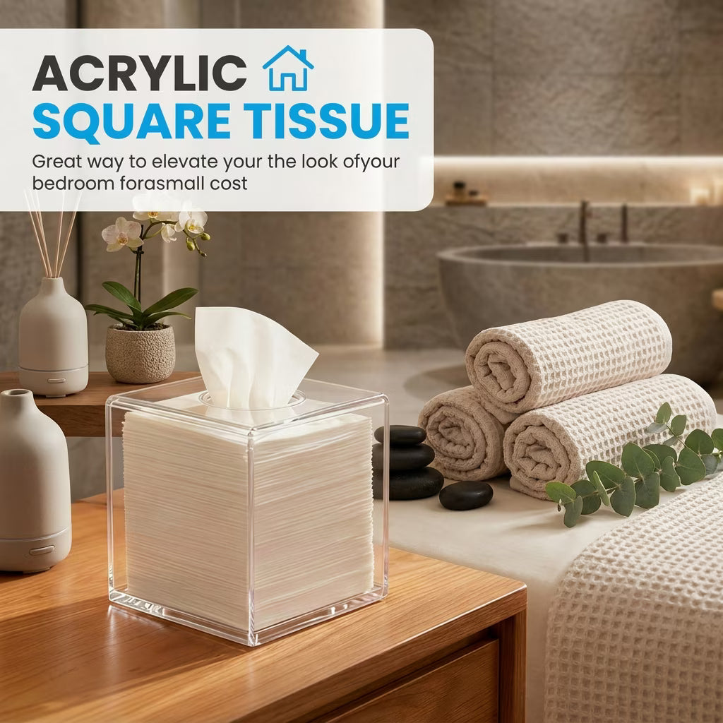 Acrylic Napkin Holder for Bathroom Kitchen Bedroom Office Hotel, Clear Tissue Box Holder, Clear Tissue Box - Send Goods from Local Warehouse