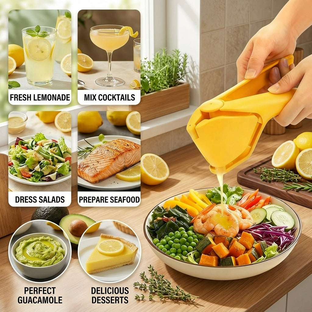 Lemon Squeezer Manual, Citrus Juicer Handheld Lemon Juicer Squeezer and Lime Squeezer, Fruit Squeezer Hand Press Citrus Press for Kitchen Home Bar BBQ Travel, 1 Pack