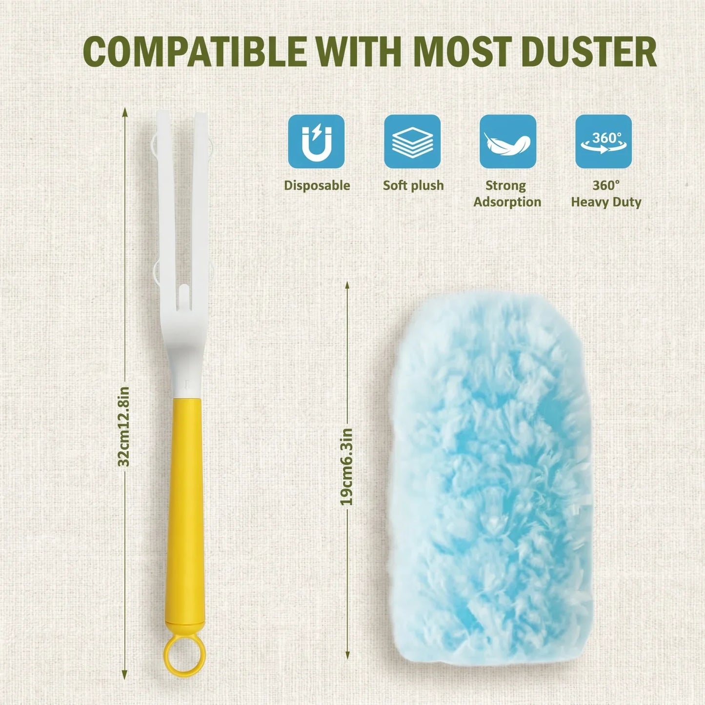 41-Piece Electrostatic Duster Kit with 40 Refill Dusters & Short Handle