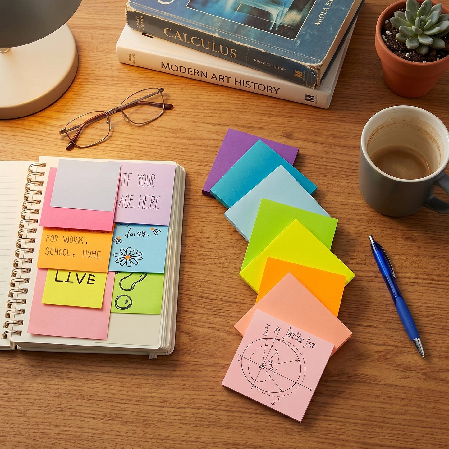 Sticky Notes 3x3, 8 Colors Self-Stick Notes, Removable Adhesive Memo Pads, Practical Desk Supplies for Home and Office, 100 Pads Per Pack