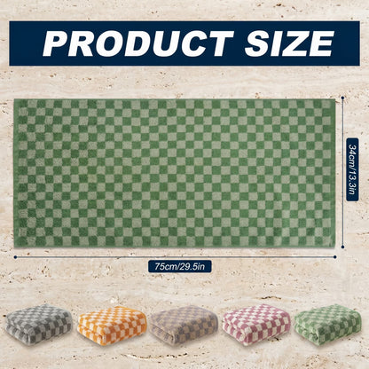 5-Pack Checkered Cotton Towels — 13×29 Inch Absorbent Towel Set for Bathroom, Kitchen & Gym, Multicolor