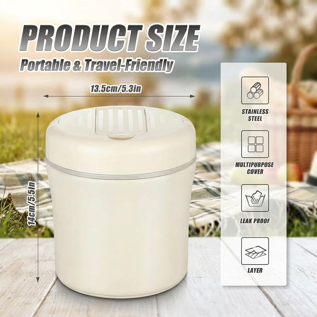 40 OZ Stainless Steel Vacuum Insulated Food Jar, Leakproof Wide Mouth Hot Food Container, 304 Stainless Steel Soup Container with Portable Handle - Send Goods from Local Warehouse