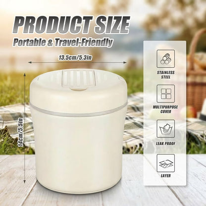 40 OZ Stainless Steel Vacuum Insulated Food Jar, Leakproof Wide Mouth Hot Food Container, 304 Stainless Steel Soup Container with Portable Handle - Send Goods from Local Warehouse