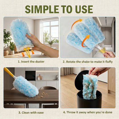 41-Piece Electrostatic Duster Kit with 40 Refill Dusters & Short Handle