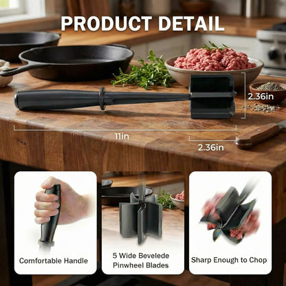 2PCS Ground Beef Chopper Tool, 11×2.36 inch Meat Chopper, Potato masher, Hamburger Smasher Tool, Send Goods from Local Warehouse