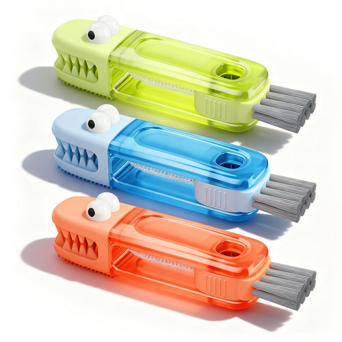 3-in-1 Cup Lid Cleaning Brush – Multicolor, Multifunctional Bottle Brush for Travel Lids & Baby Nipples, 3 Pack