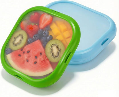 Reusable Silicone Storage Boxes 2 Pack Avocado Saver Onion Keeper for Tomatoes Garlic Leftovers Refrigerator Blue Green