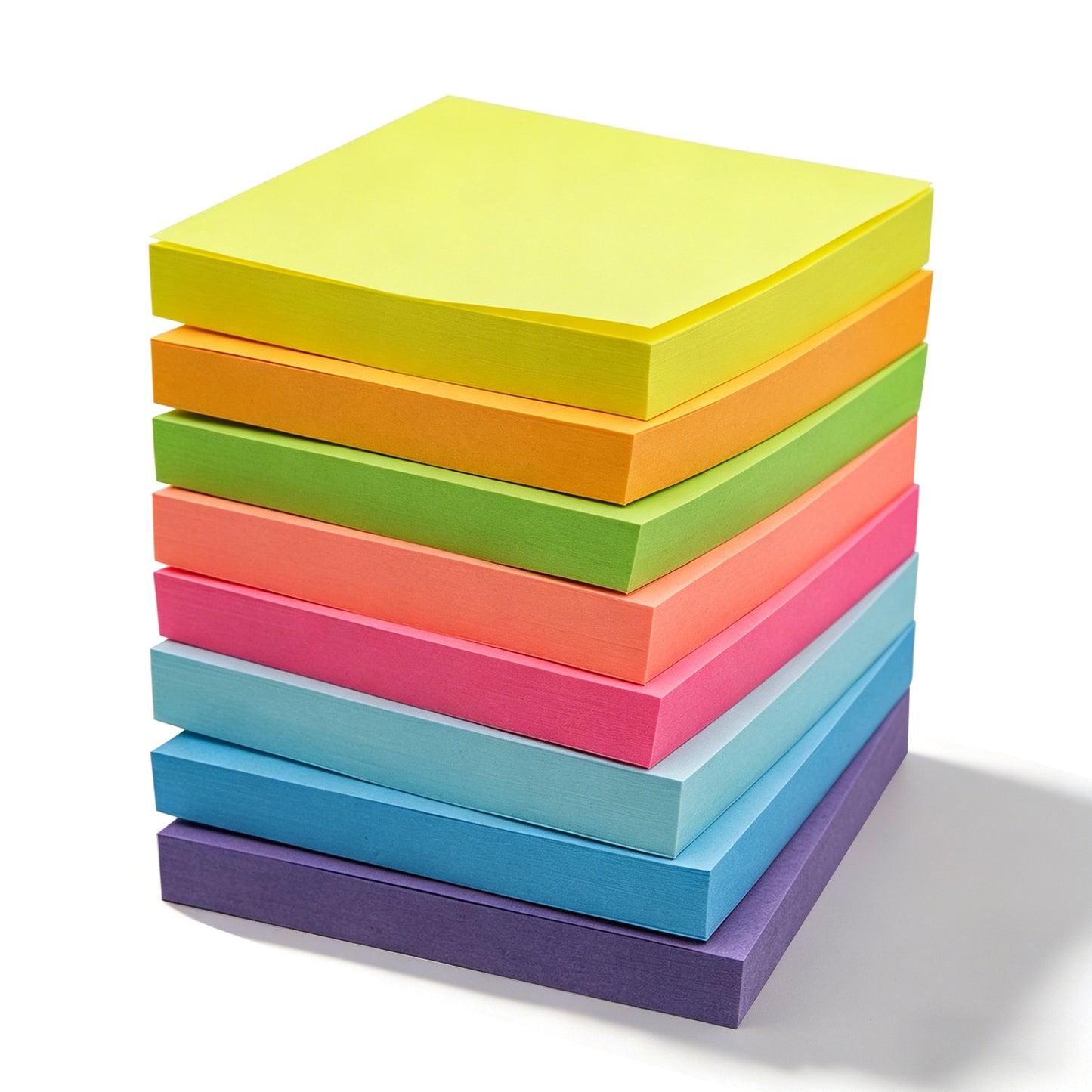 Sticky Notes 3x3, 8 Colors Self-Stick Notes, Removable Adhesive Memo Pads, Practical Desk Supplies for Home and Office, 100 Pads Per Pack