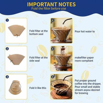 200 Pcs #4 Cone Coffee Filters 8-12 Cup, Unbleached Natural Paper Filters, Compatible with Ninja, Moccamaster, Pour Over & Drip Coffee Makers
