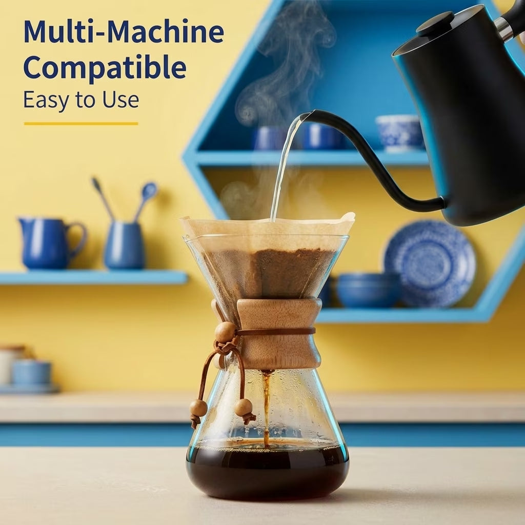 200 Pcs #4 Cone Coffee Filters 8-12 Cup, Unbleached Natural Paper Filters, Compatible with Ninja, Moccamaster, Pour Over & Drip Coffee Makers