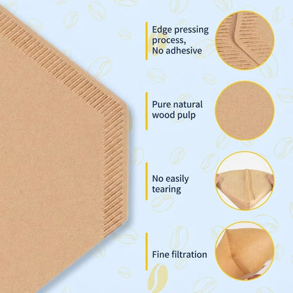 200 Pcs #4 Cone Coffee Filters 8-12 Cup, Unbleached Natural Paper Filters, Compatible with Ninja, Moccamaster, Pour Over & Drip Coffee Makers