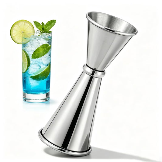 Double Japanese Jigger 1oz/2oz – Stainless Steel Bartending Shot Measure for Professional & Home Bar