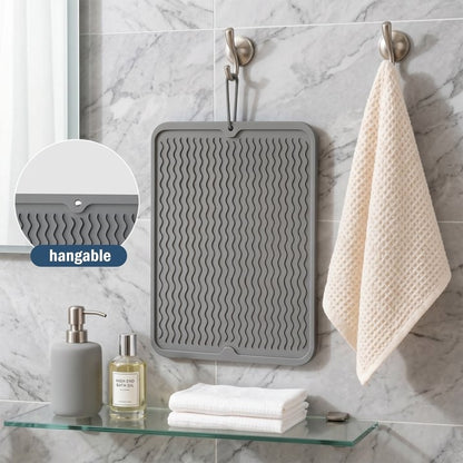 Silicone Dish Drying Mat – 15"x12" Non-Slip & Heat-Resistant Mat for Kitchen Sink or Countertop
