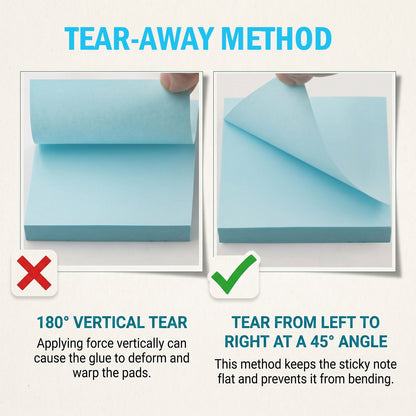 Sticky Notes 3x3, 8 Colors Self-Stick Notes, Removable Adhesive Memo Pads, Practical Desk Supplies for Home and Office, 100 Pads Per Pack