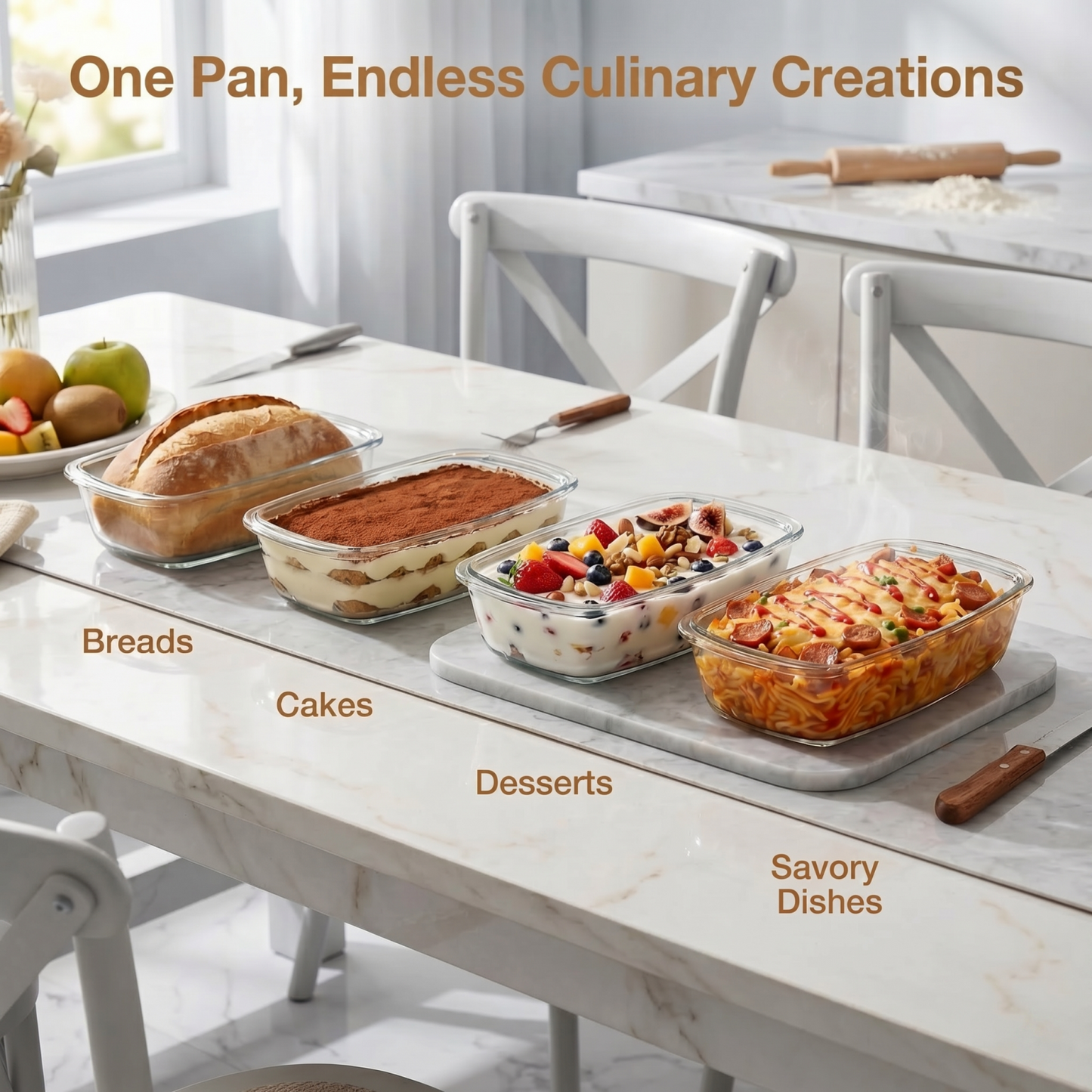 2-Pack Glass Loaf Pans with Lids – 1.9QT Deep, Wide Handles, Oven-to-Fridge, Clear