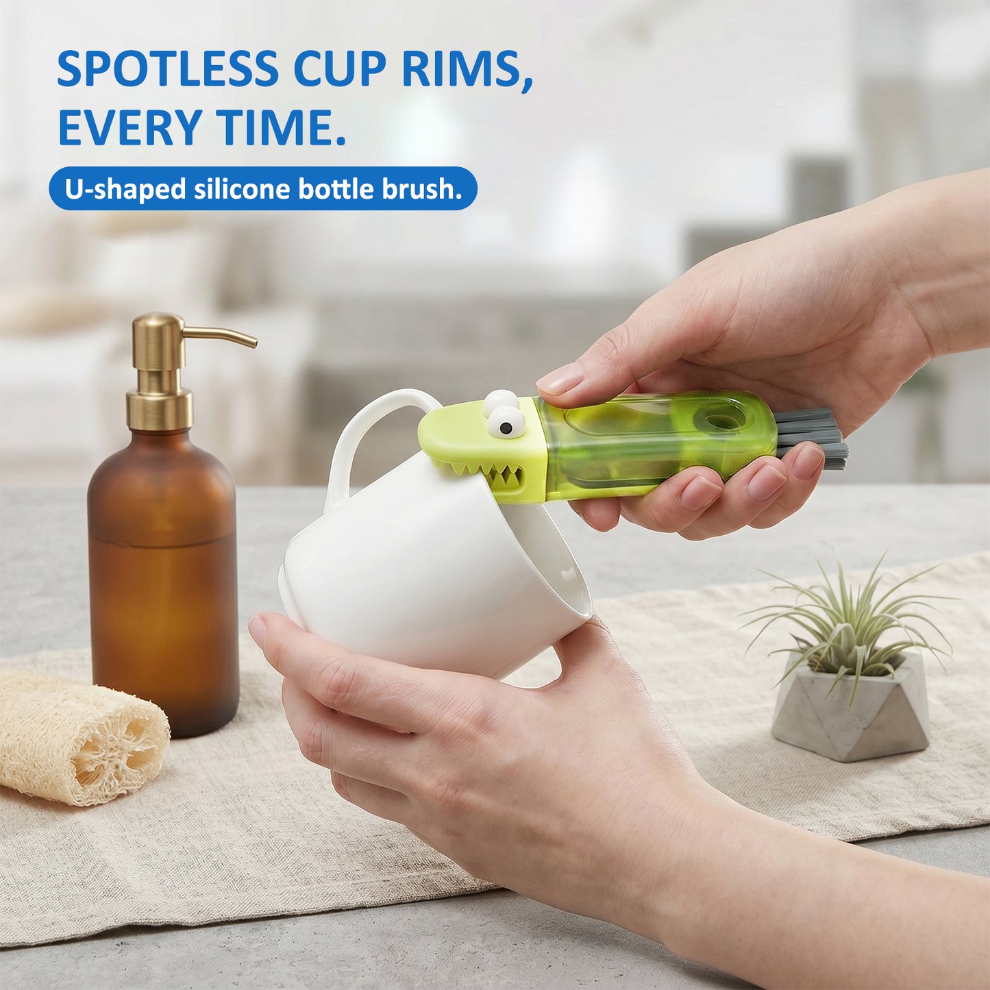 3-in-1 Cup Lid Cleaning Brush – Multicolor, Multifunctional Bottle Brush for Travel Lids & Baby Nipples, 3 Pack