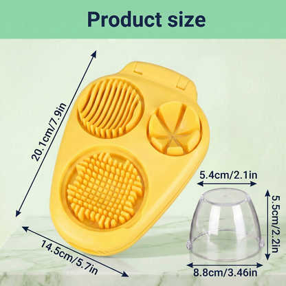 3-in-1 Egg Slicer with Catch Tray — Stainless Steel Wire Cutter for Hard-Boiled Eggs, Strawberries & Soft Produce