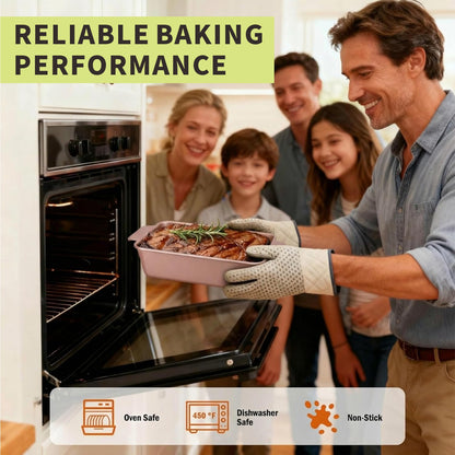 Meatloaf Pan with Drain Tray, Nonstick 9x5 Loaf Pan with Convenient Lift Serve Function, Ideal for Meatloaf & Bread Baking (Rose Gold)