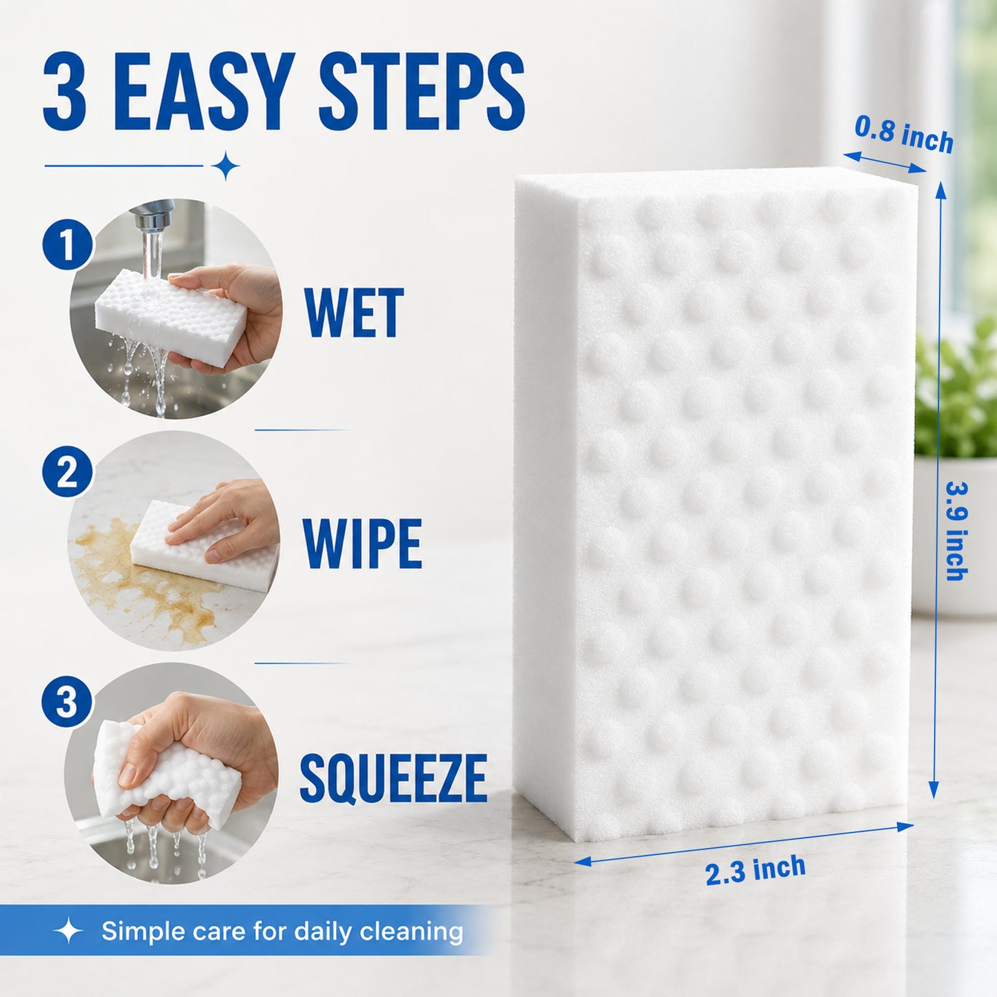 2X Density Melamine Cleaning Sponges, Extra Thick Non-Scratch Magic Sponge Erasers Pads for Kitchen, Bathroom, Dishes & Walls, Tough Stain & Grease Removal Household Cleaner (40-Pack)