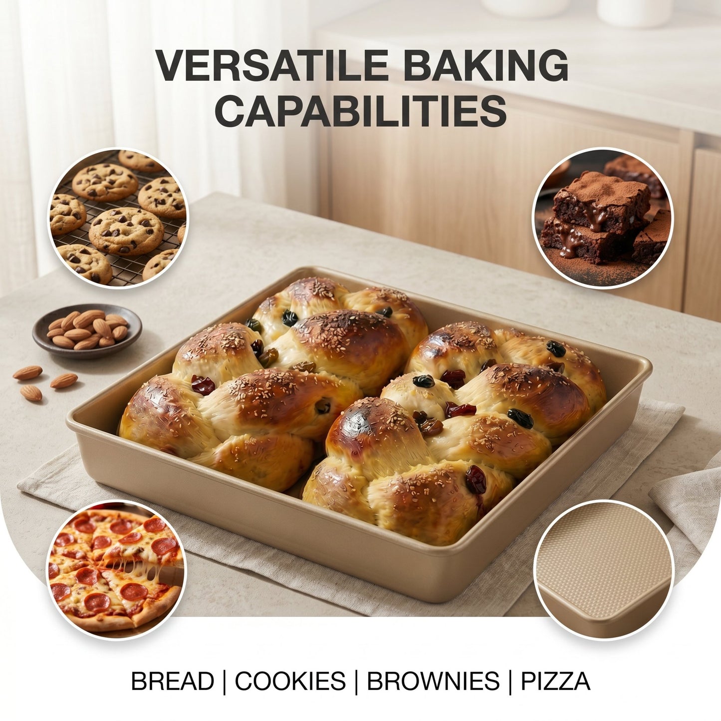 11 inch Nonstick baking pan, Square Cake Pan, Deep Size Baking Pan for Cake, Bread, Brownie, Cookie - Send Goods from Local Warehouse