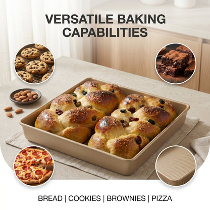 11 inch Nonstick baking pan, Square Cake Pan, Deep Size Baking Pan for Cake, Bread, Brownie, Cookie - Send Goods from Local Warehouse