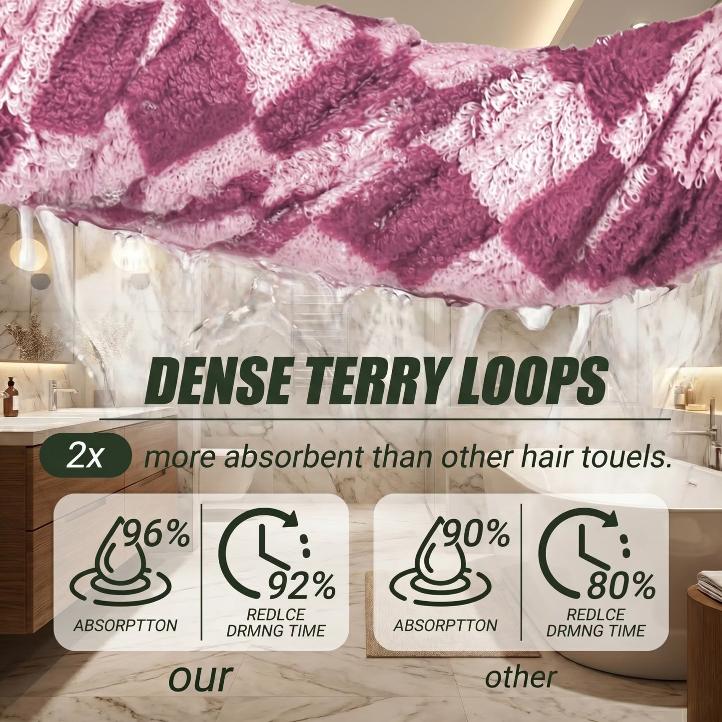 Check Pattern Cotton Body Towels 2-Pack, Lightweight Quick Dry Woven Terry Towel (Pink, 27.5 x 55 Inches) for Daily Shower, Guest Room and Beach