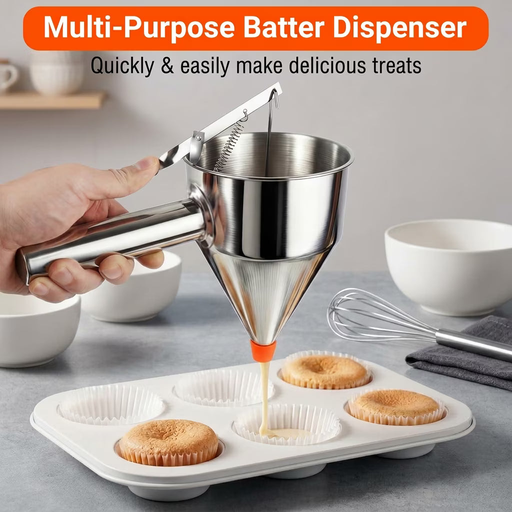 40oz Pancake Batter Dispenser, Funnel Cakes, Batter Dispenser for Pancakes, Funnel Cake Maker, Cupcakes, Muffins and More - Send Goods from Local Warehouse