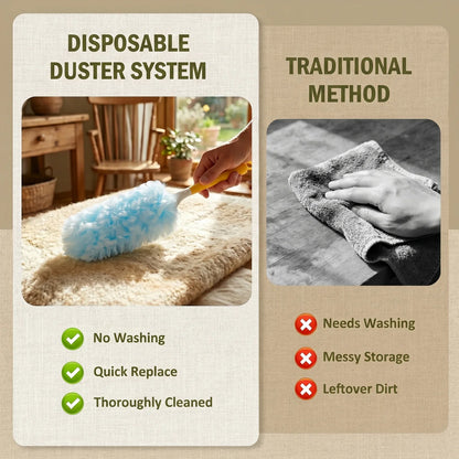 41-Piece Electrostatic Duster Kit with 40 Refill Dusters & Short Handle