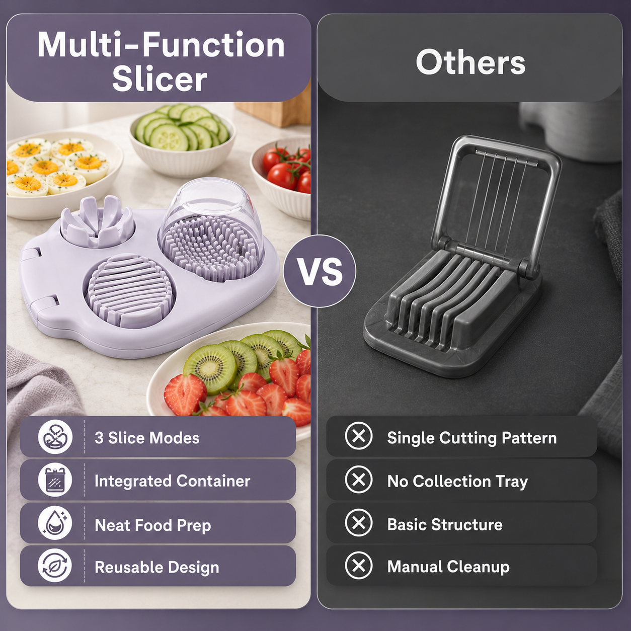 Egg Slicer and Stainless Steel Onion Holder,3 Slice Modes Egg Cutter, Onion Holder for Slicing,Egg Slicer and Onion Holder for Onions,Tomatoes,Avocados,Eggs and Other Vegetables,KItchen Utensils