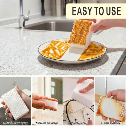 2X Density Melamine Cleaning Sponges, Extra Thick Non-Scratch Magic Eraser Pads for Kitchen, Bathroom, Dishes & Walls, Tough Stain & Grease Removal Household Cleaner (20-Pack)