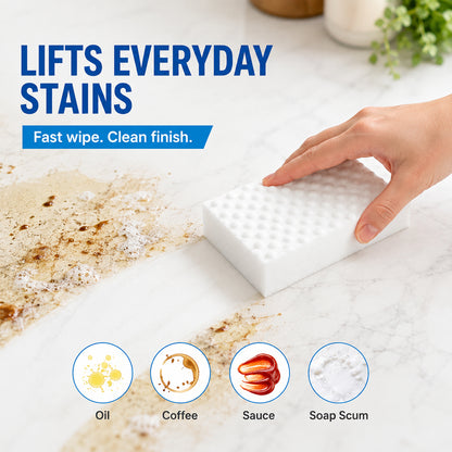 2X Density Melamine Cleaning Sponges, Extra Thick Non-Scratch Magic Sponge Erasers Pads for Kitchen, Bathroom, Dishes & Walls, Tough Stain & Grease Removal Household Cleaner (40-Pack)