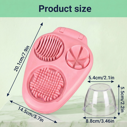 Versatile Hard Boiled Egg Slicer, Durable Egg Cutter for Hard Boiled Eggs and Mushrooms, Kitchen Gadget Egg Slicer Stainless Steel Design for Fruits, Pink