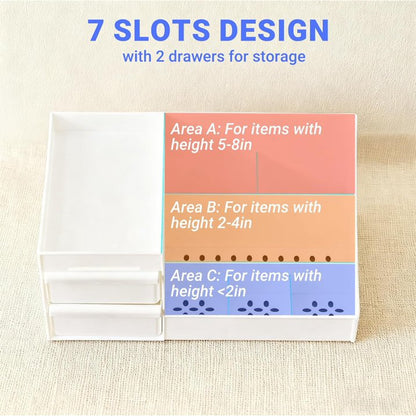1 Pack Makeup Organizer with Drawers, Large Capacity Cosmetic Storage for Vanity, Dresser, or Bathroom Countertop, Organizer for Skincare, Lipstick, Palettes & Accessories
