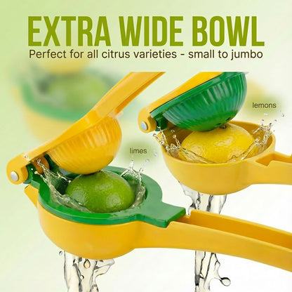 2-in-1 Maximum Juice Extraction Hand Citrus Press, Stainless Steel Metal Lemon & Lime Squeezer, Ultra-Durable Manual Lemon Juicer & Lime Juicer, Lemon Press