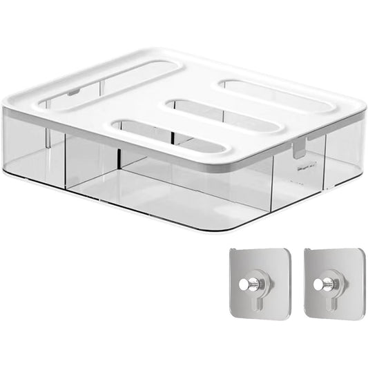 4-in-1 Food Storage Bag Organizer for Drawer or Wall, Holds Gallon, Quart, Sandwich & Snack Bags, Space Saving Plastic Baggie Holder, Easy Access Kitchen Organizer