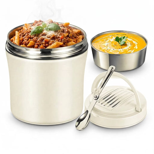 40 OZ Stainless Steel Vacuum Insulated Food Jar, Leakproof Wide Mouth Hot Food Container, 304 Stainless Steel Soup Container with Portable Handle - Send Goods from Local Warehouse