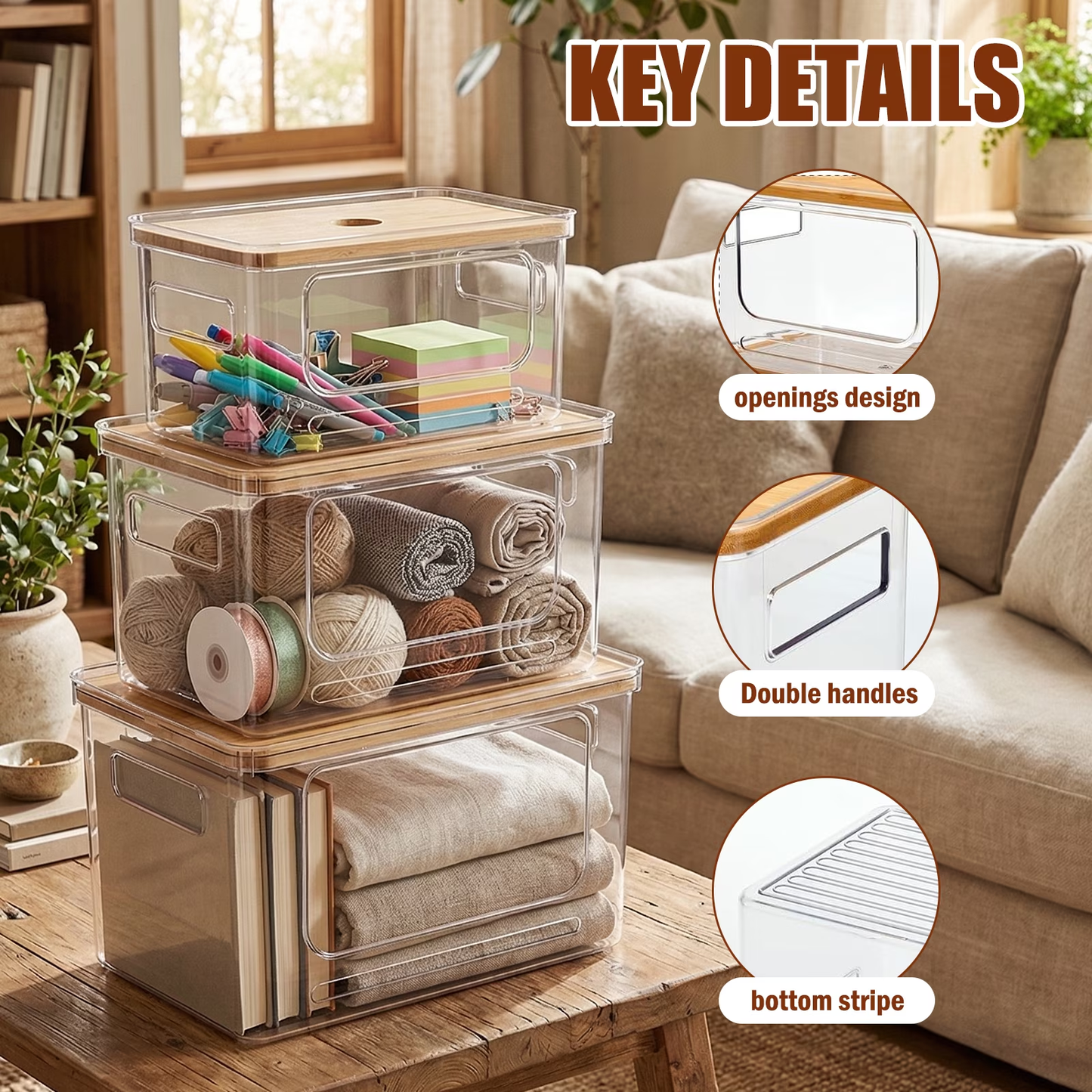 Trash Bag Dispenser 3-Pack, Stackable Extra Large Organizer for Garbage Bags, Versatile Storage Solution for Kitchen Under Sink, Pantry and Laundry Room Organization