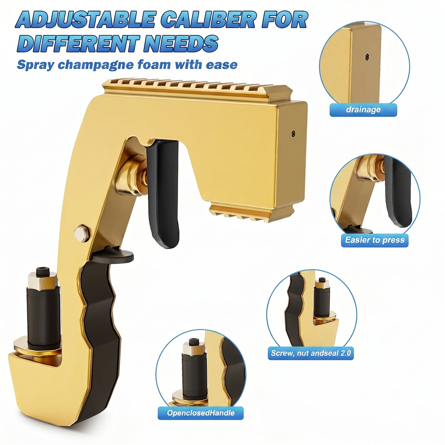 Champagne Gun – Adjustable Beer Sprayer, ABS Material, for Birthday Parties & Celebrations