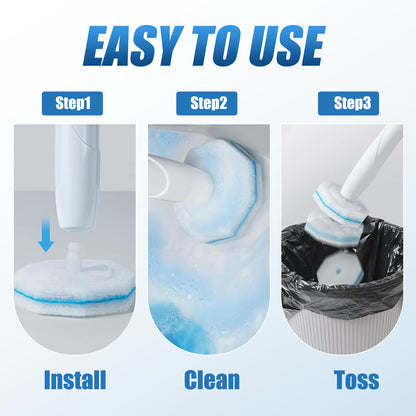 50PC Toilet Bowl Wand Refills, Replacement Heads for Bathroom Washroom Cleaning Pads, Disposable Toilet Brush Refills Compatible with Household Brushes Scrubbers Cleaning Refill Pack