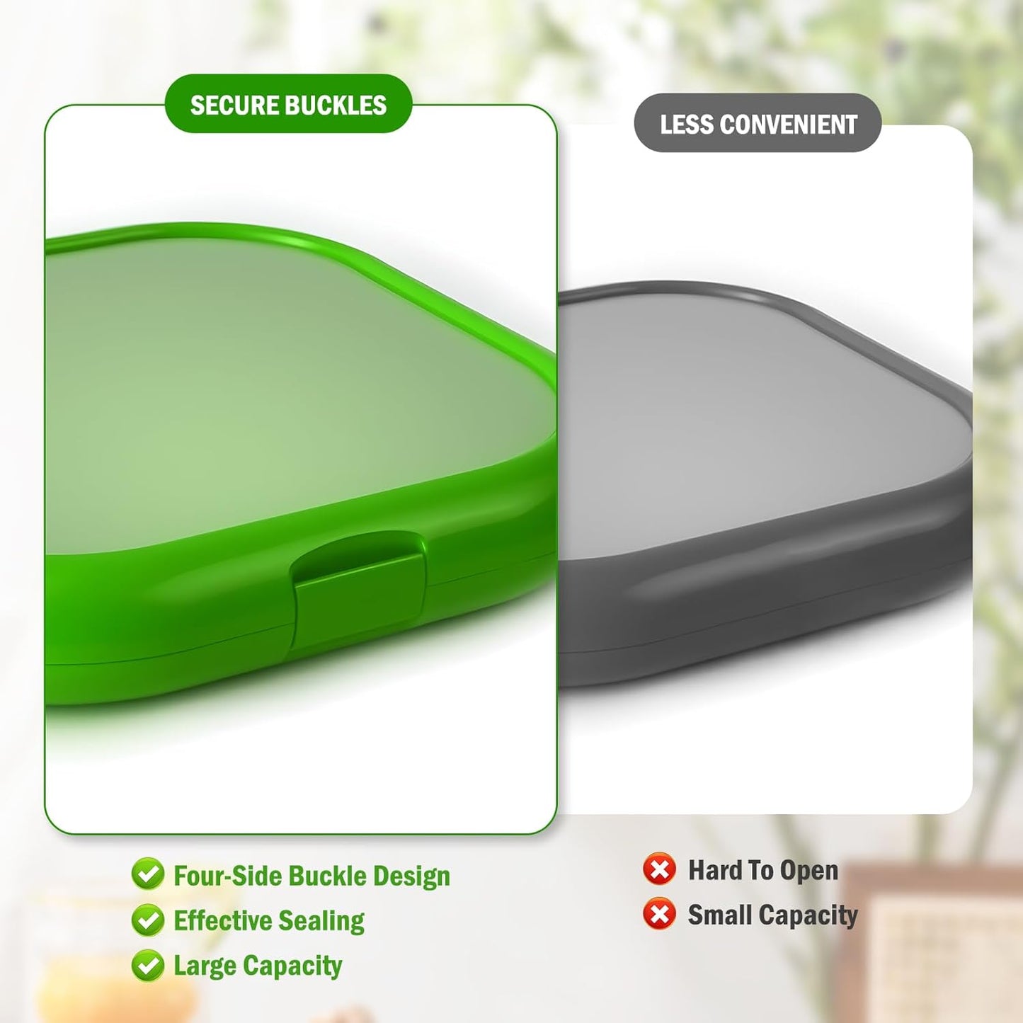 Reusable Silicone Storage Boxes 2 Pack Avocado Saver Onion Keeper for Tomatoes Garlic Leftovers Refrigerator Blue Green