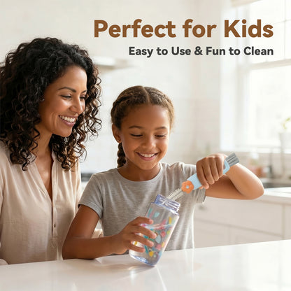 3-in-1 Cup Lid Cleaning Brush – Multicolor, Multifunctional Bottle Brush for Travel Lids & Baby Nipples, 3 Pack