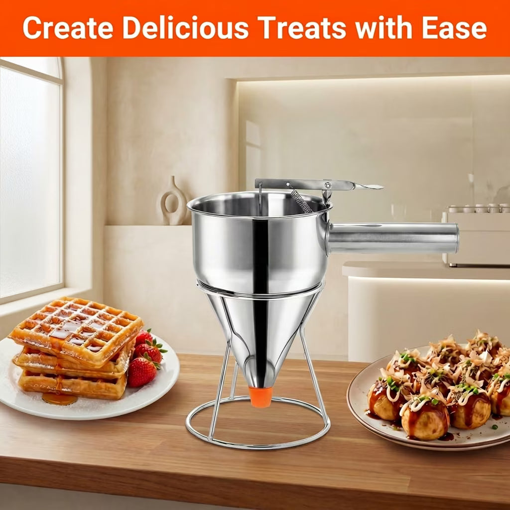 40oz Pancake Batter Dispenser, Funnel Cakes, Batter Dispenser for Pancakes, Funnel Cake Maker, Cupcakes, Muffins and More - Send Goods from Local Warehouse