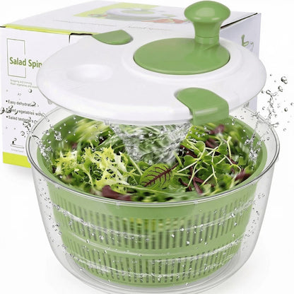5-Quart Family Salad Spinner with Removable Colander - Multi-Use Vegetable Washer & Dryer, Dishwasher-Safe Lettuce Crisper with Pour Spout