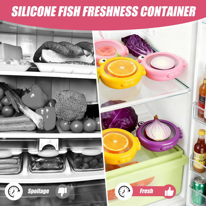 4-Piece Airtight Food Storage Containers with Silicone Material, Reusable Kitchen Organizers for Avocado, Snacks, Fruits and Vegetables, Multifunctional Design with Dishwasher Safe Feature
