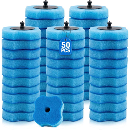 50PC Toilet Bowl Wand Refills, Replacement Heads for Bathroom Washroom Cleaning Pads, Disposable Toilet Brush Refills, Ocean Fresh Blue