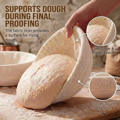 2 packs Bread Proofing Basket, 9×3.5 inch Bread Proofing Baskets, Sourdough Basket Proofing Basket for Dough Fermentation and Shaping