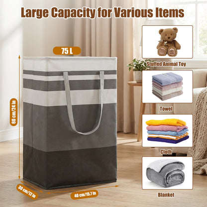 2 Pack Extra Large Laundry Basket, Waterproof & Collapsible Laundry Hamper with Heavy-Duty Handles, Freestanding Hamper for Clothes, Toys, Towels in Home Dorm